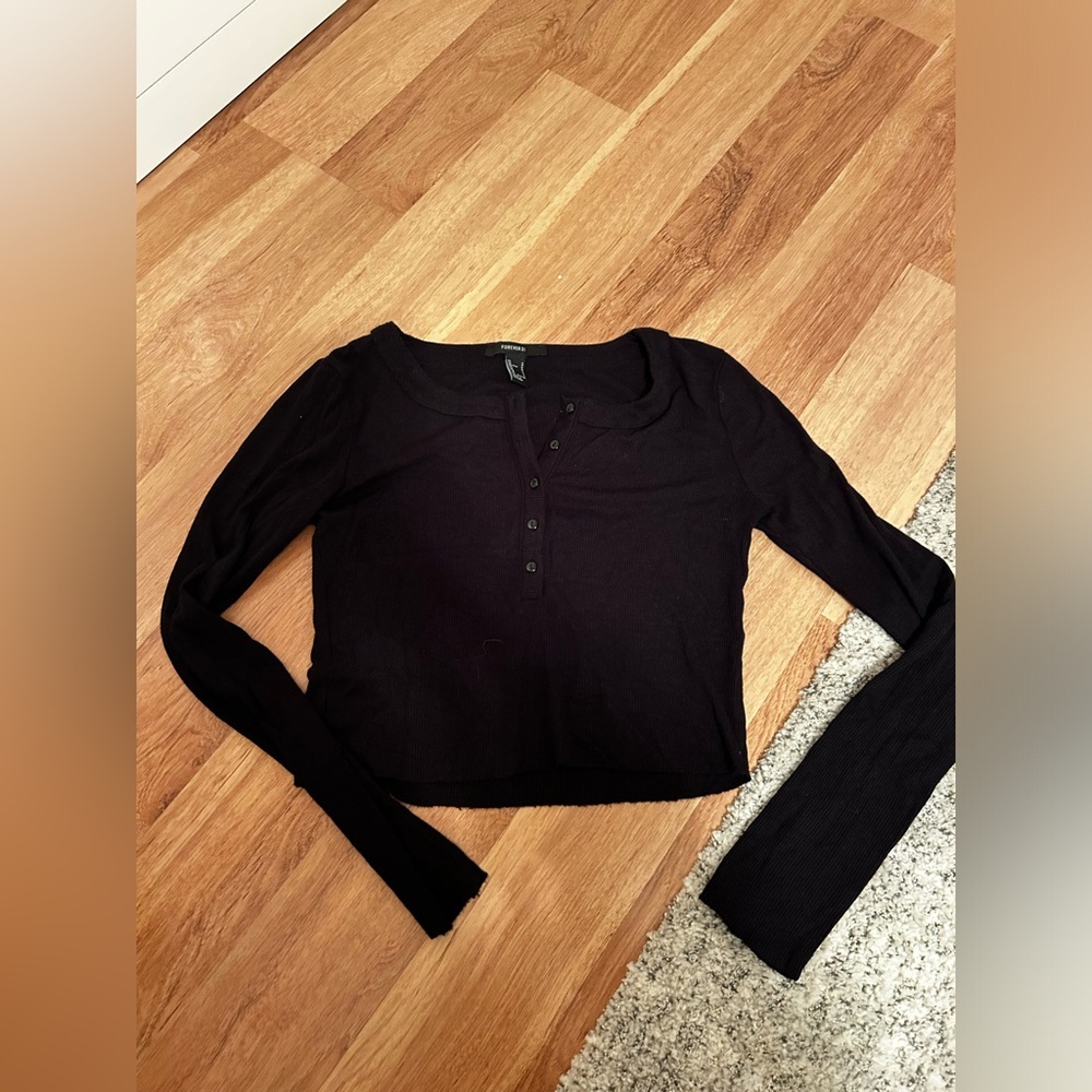Forever 21 Black Button Up long sleeve